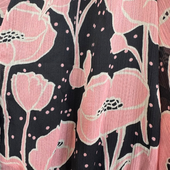 NWOT TED BAKER Priana Ruffle Sleeve Floral Romantic Mini Dress Pink Black Size 2 - Picture 8 of 15